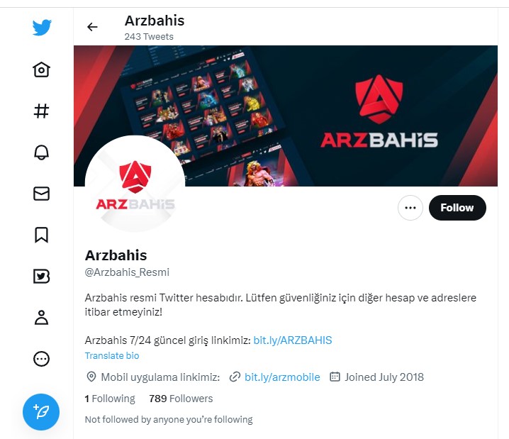 Arzbahis Twitter