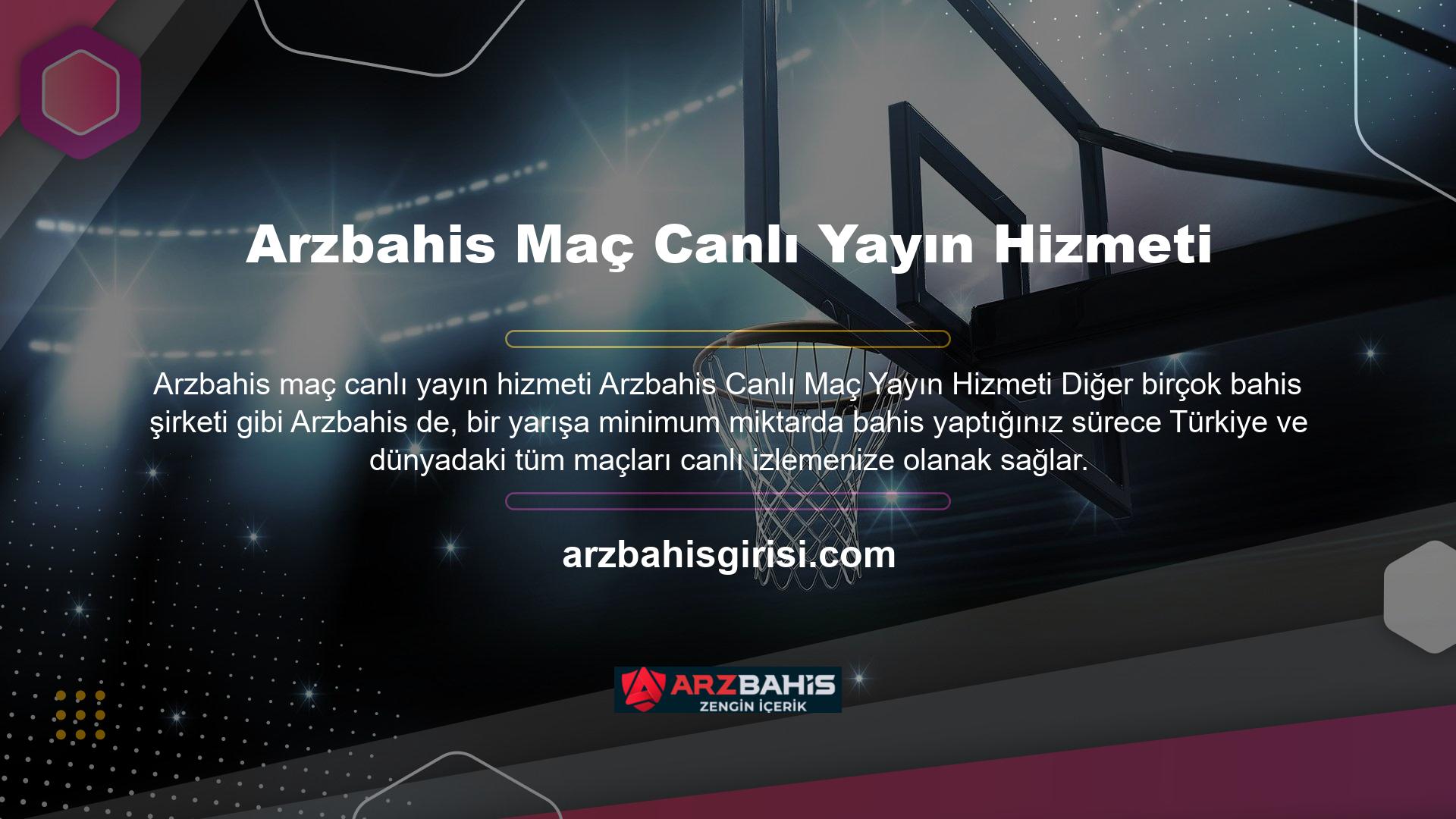 Canlı bahis ile diğer spor karşılaşmalarının canlı yayınlarını izlemeyi seviyorsanız, Arzbahis web sitesindeki Arzbahis TV hizmeti oldukça etkilidir